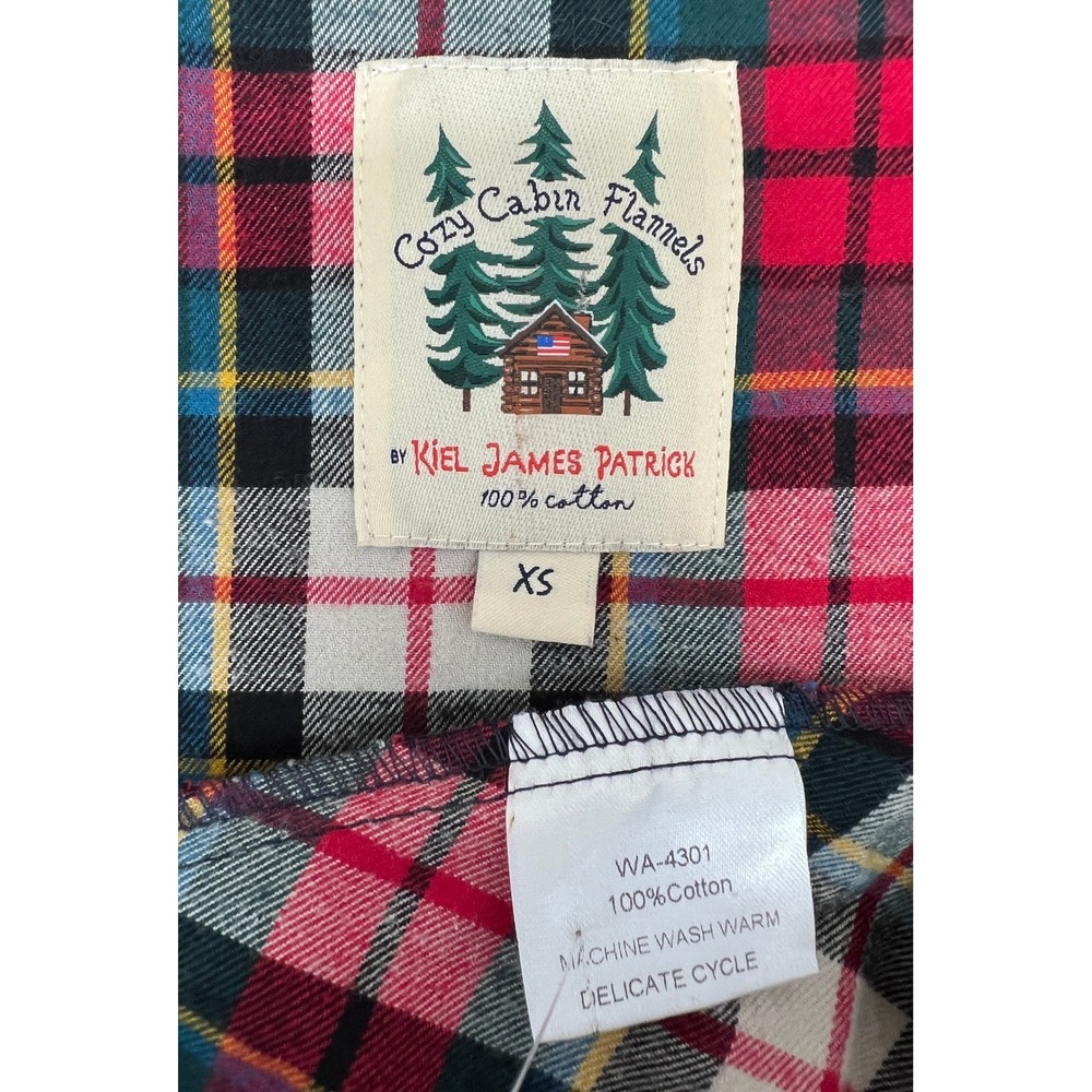 Kiel James Patrick Shirtdress Womens XS Red Plaid Excellent Flannel Mini Belted - Picture 8 of 9